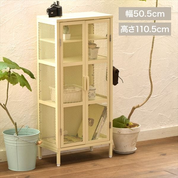 BURUCK ワイドメッシュキャビネット|4段|ベージュ_0