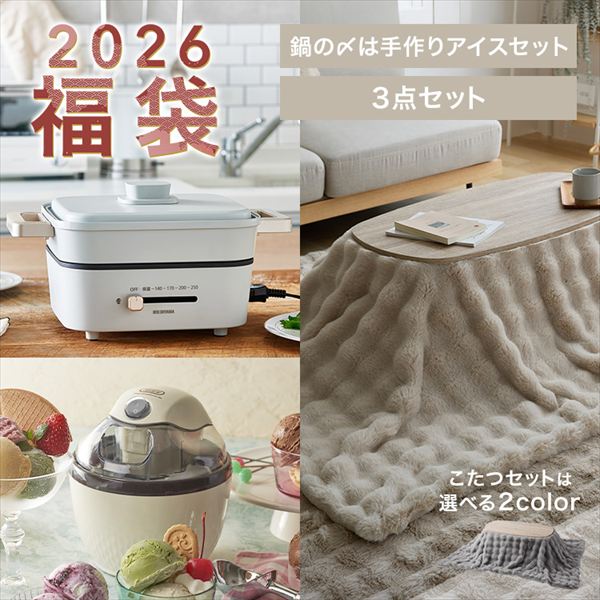 鍋の〆は手作りアイスセット(こたつセット:ベージュ)_0