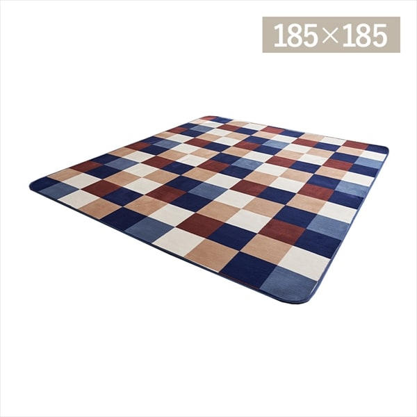 【185×185p】フランネルラグ 約2畳 FNR-S-1818 スクエア×ブラウン_0