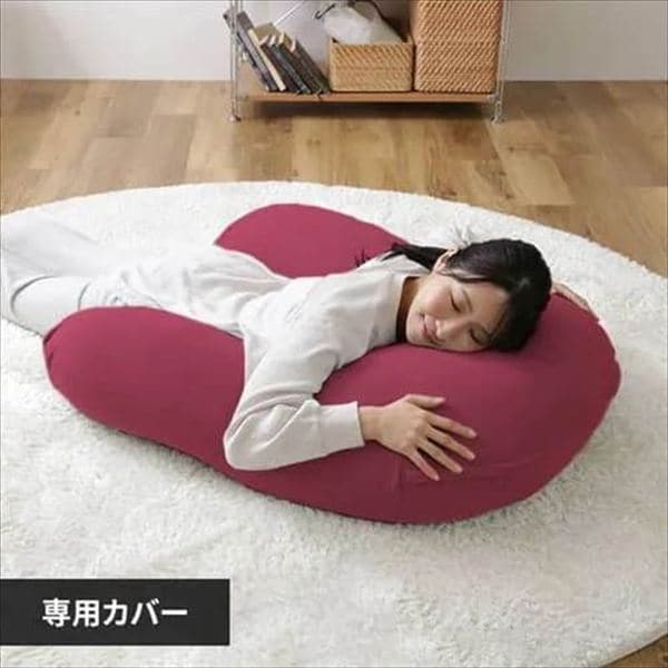 ビーズクッションU字 専用洗い替えカバー ワインレッド_0