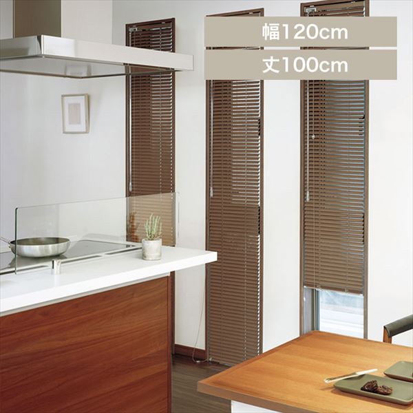TOSO アルミブラインド ニューレゾン 木目 HB5009 ウォールナット 幅120cm×丈100cm【時間指定不可】【代引不可】【同梱不可】_0