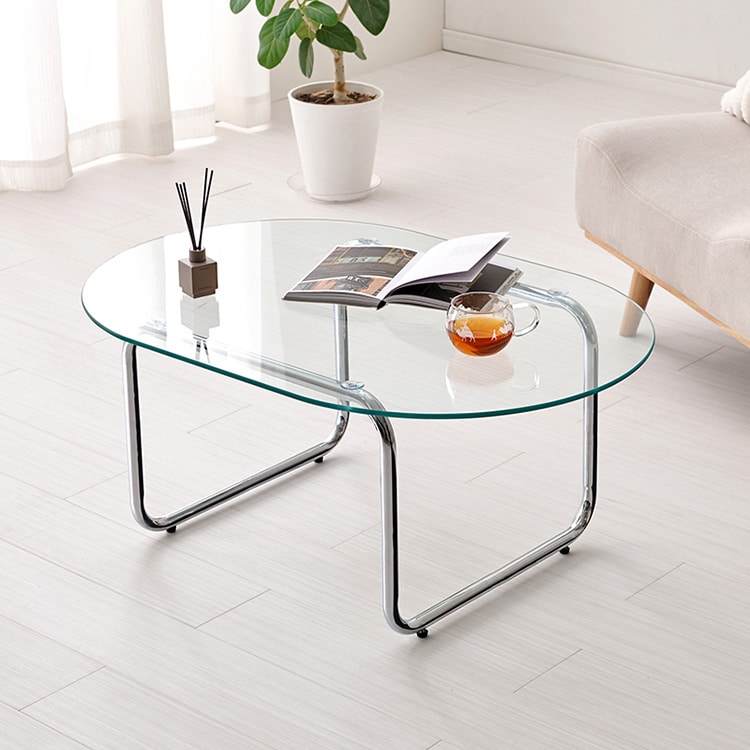 グロッシーガラステーブル|90×60cm_0