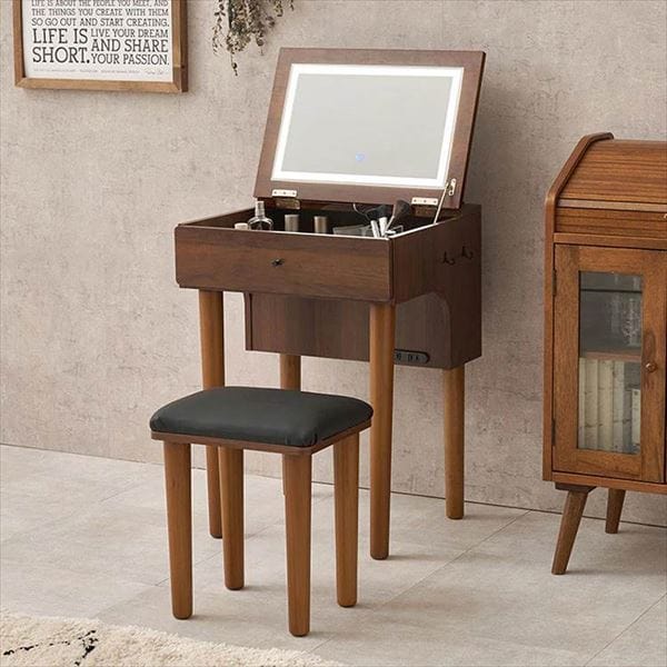 LEDライト付きドレッサー|幅50cm|ホワイト_0