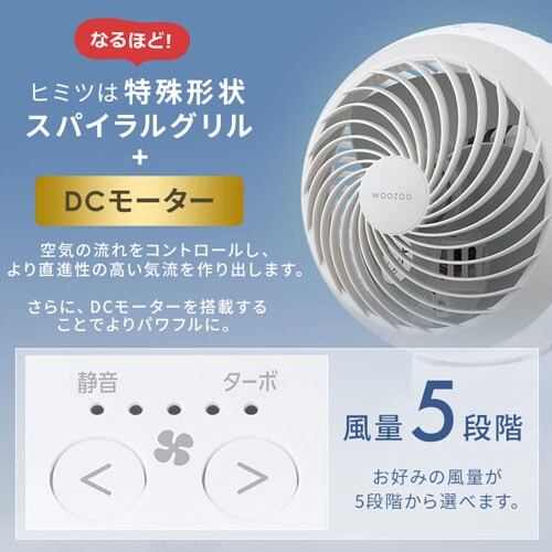 DCボール型サーキュレーター PCF-BD15TEC-W ホワイト 207030F