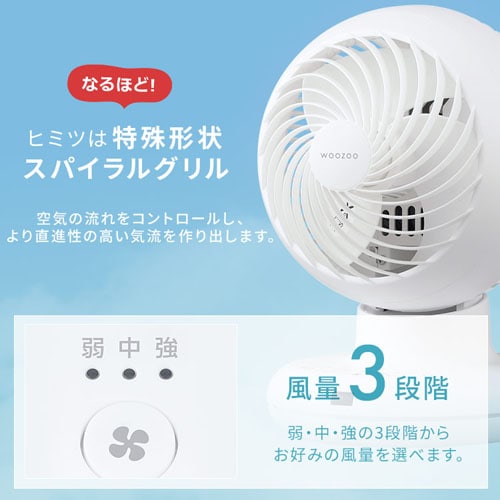 ACボール型サーキュレーター PCF-BC15TEC-W ホワイト 207032F