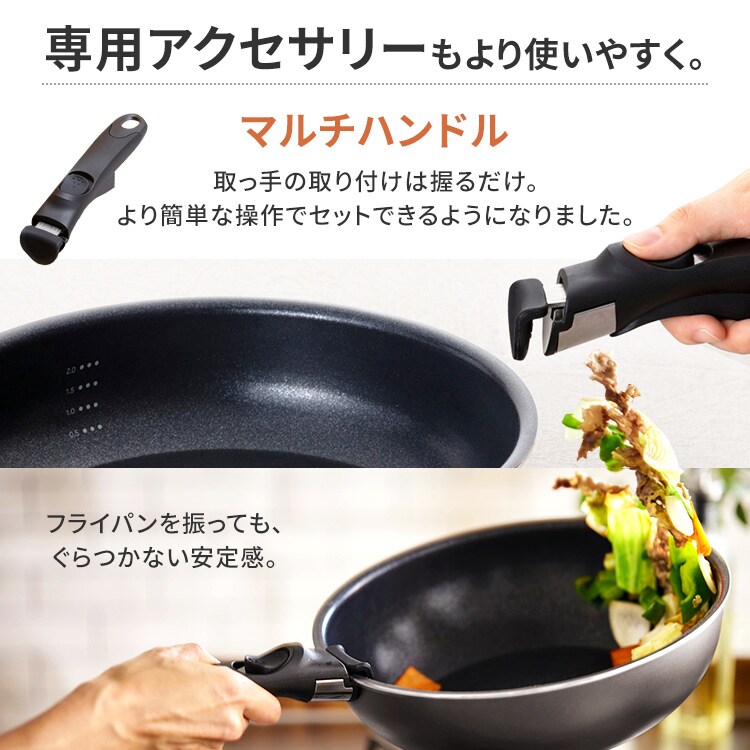 フライパン9点セット|ダイヤモンドコート|ガス火専用|ロイヤルグレー_8