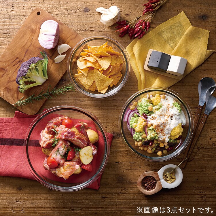 耐熱ガラスボウル 4点セット TGB-4S グレー 574558 │【公式】SIMPLE