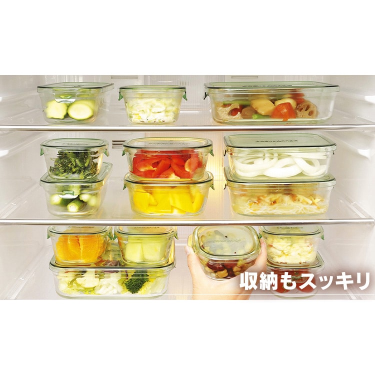 iwaki保存容器 7点セット グリーン_3