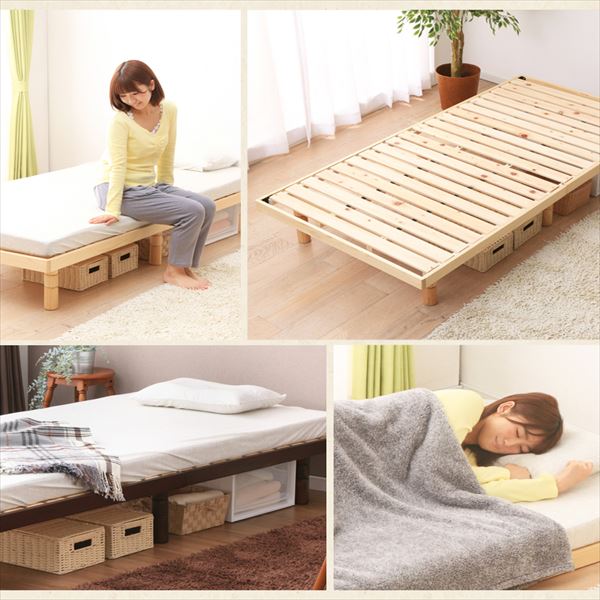 4段階高さ調整すのこベッド|セミダブル|ブラウン_9