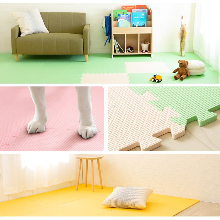 PEジョイントマット 60×60cm×厚さ2cm 4セット(16枚) PEJTM-602 ベージュ/ブラウン_4