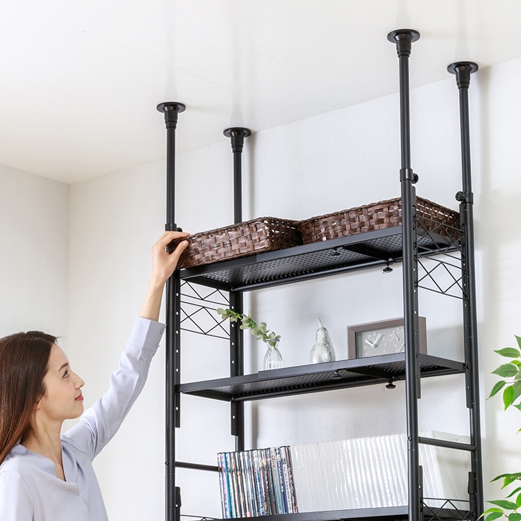 突っ張りシェルフ アルゴス60 ダークグレー 突っ張りラック