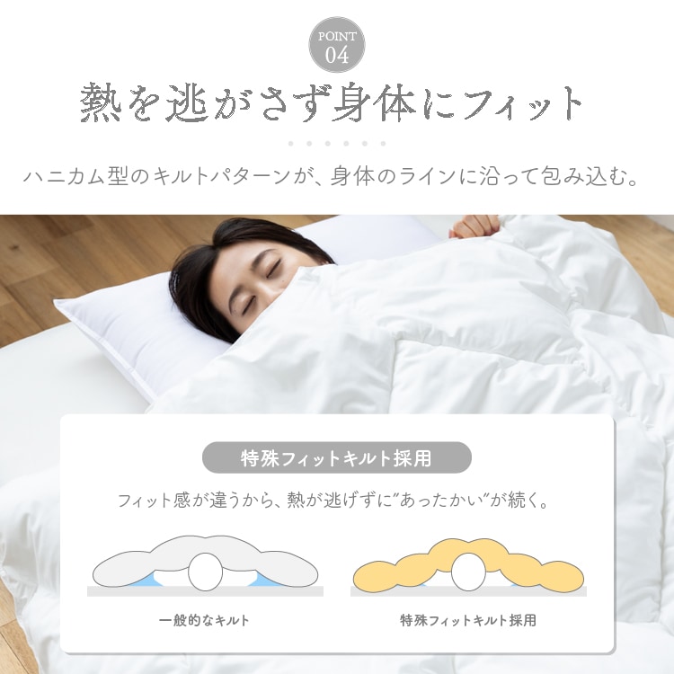 人工羽毛掛け布団|シングルロング|ホワイト_7