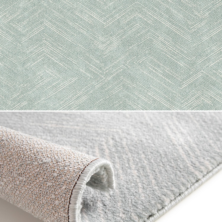 ウィルトン織ラグ|ベニワレン風ライン|140×200cm│アイボリー_2