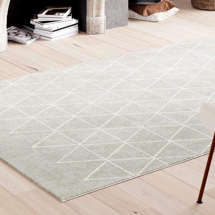 ウィルトン織ラグ|ベニワレン風ライン|140×200cm│アイボリー_10