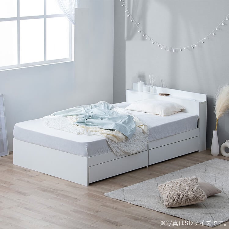 ID:60574540 ベッドSDセット 収納付き