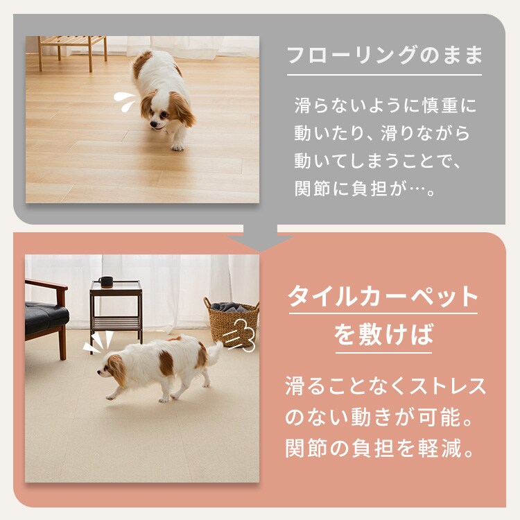 【10枚】消臭タイルカーペット 50×50 TKP-SS50 ミックスアイボリー_3