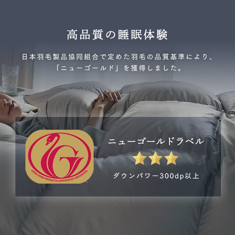 ダウン80%羽毛掛け布団|シングルロング|グレー_2