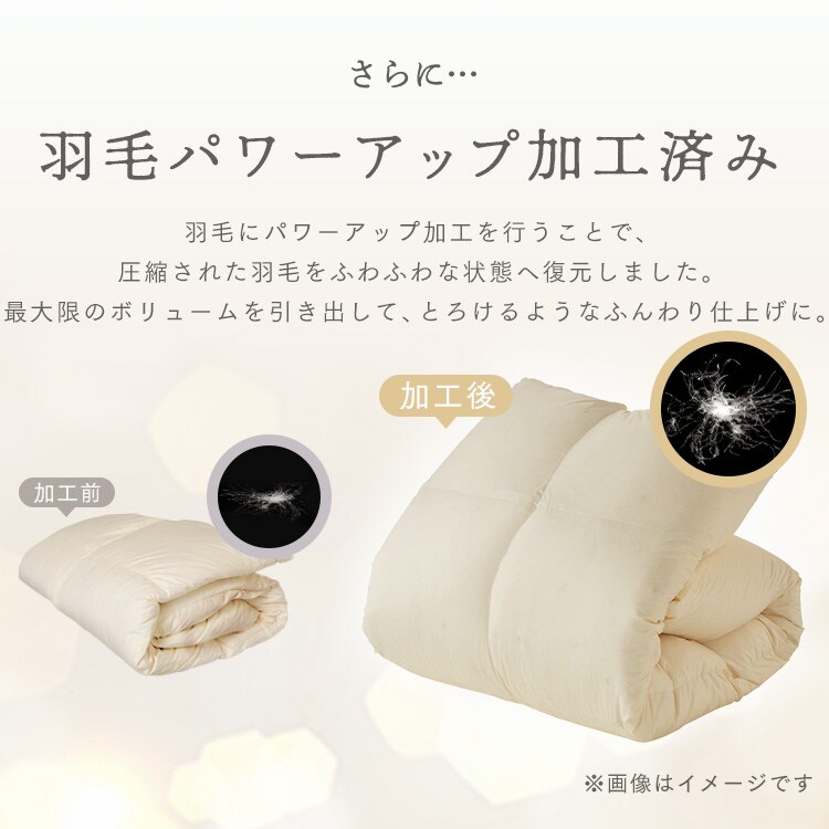 ダウン80%羽毛掛け布団|ダブルロング|グレー_4