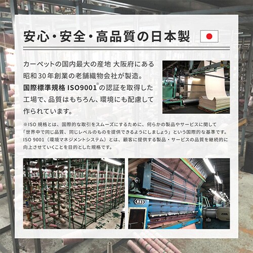 防炎加工の平織カーペット|モーエン|江戸間8畳|ベージュ_3