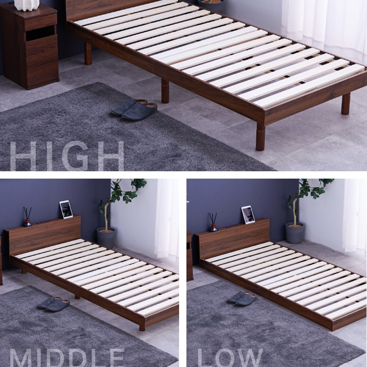 三段階高さ調整機能付きベッド|ダブル|ホワイト_3