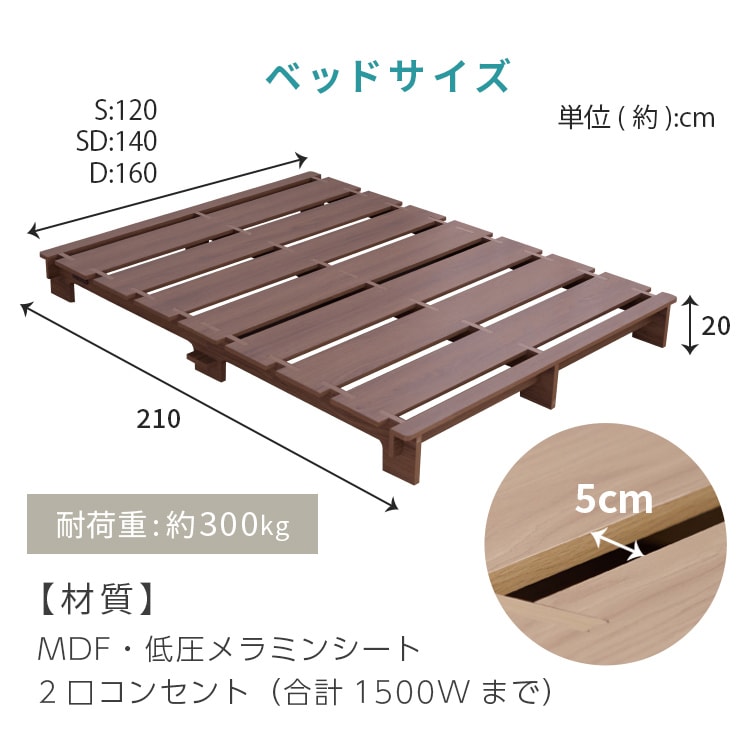 ステージベッドマットレス付きポケットコイル20cmシングルウォルナット/ホワイト_14