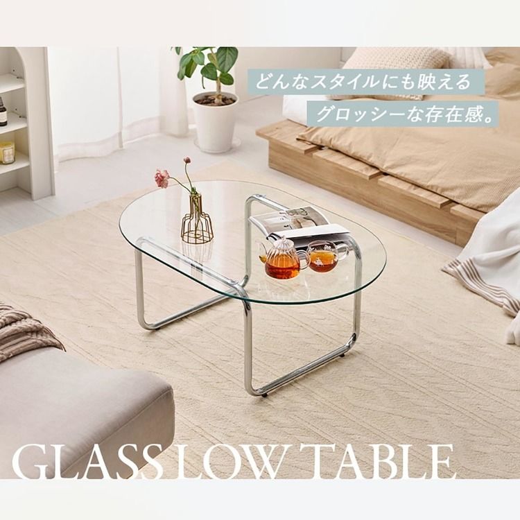 グロッシーガラステーブル|90×60cm_4