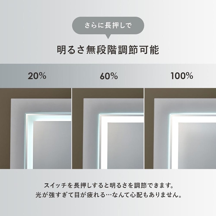 LEDライト付きドレッサー|幅50cm|ホワイト_6