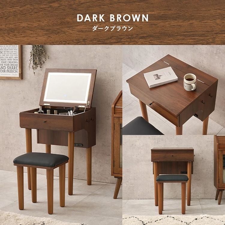 LEDライト付きドレッサー|幅50cm|ホワイト_15