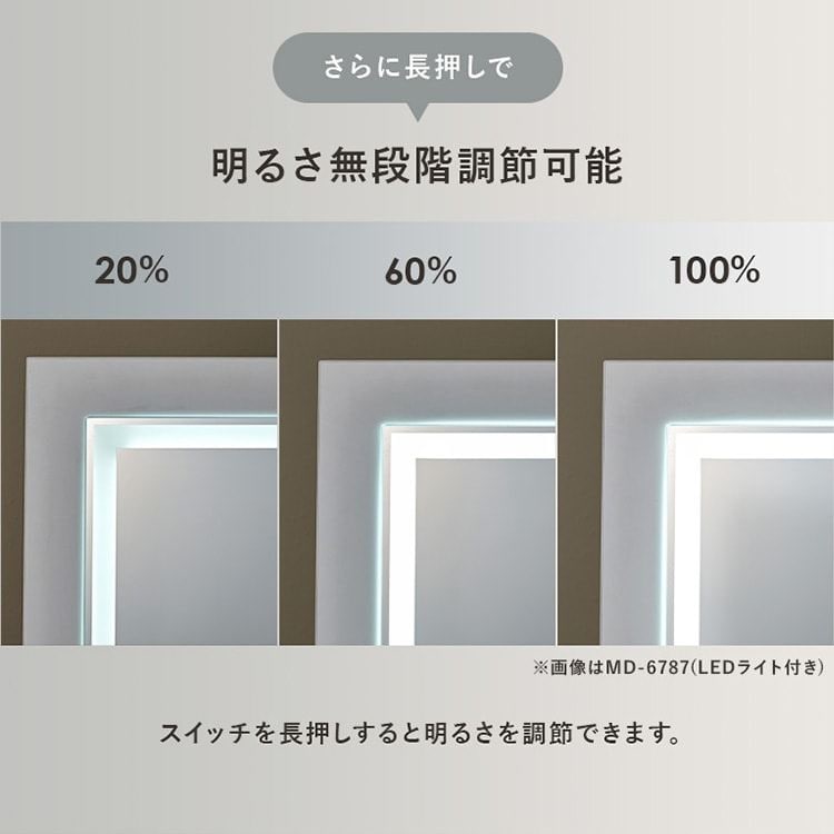 【限定2個が50%OFF】LEDライト付きドレッサー 幅51cm ホワイト_5