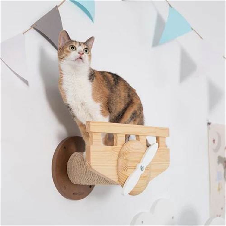 PLANE 飛行機型キャットステップ&爪とぎ MZ0038 _2