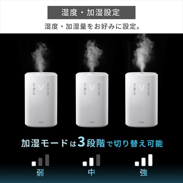 アイリスオーヤマ 加湿器 ハイブリッド式　UHK-500-W ホワイト