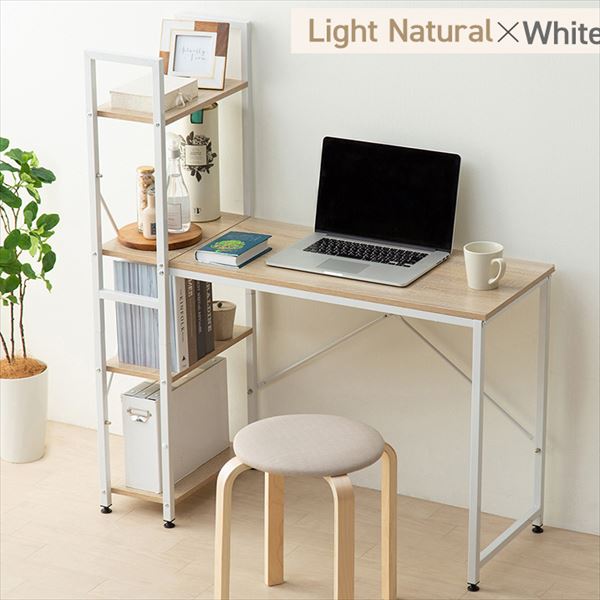 ラック付きデスク|幅100cm|ライトナチュラル/ホワイト_15