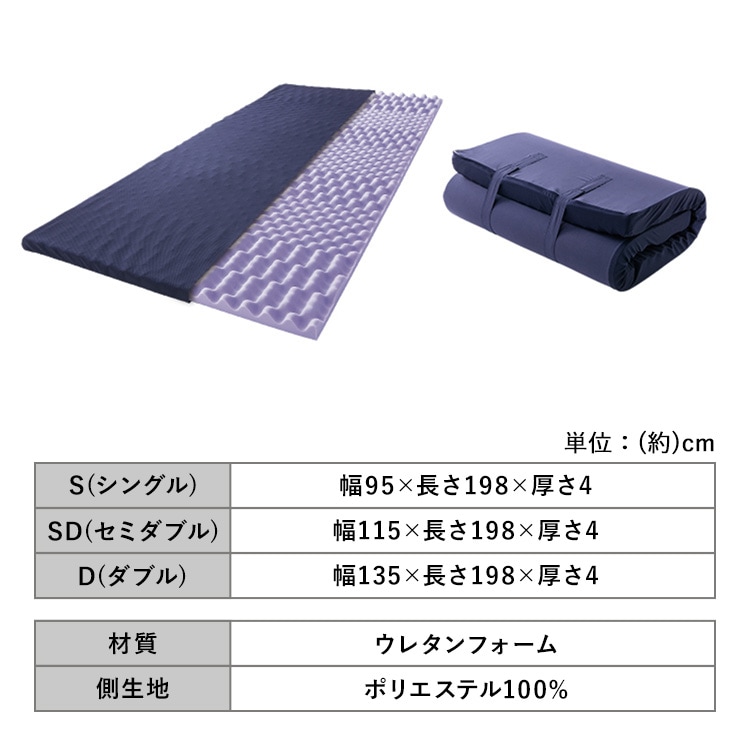 セブンフィットマットレス 8cm S UMPZ78‐S ネイビー _9
