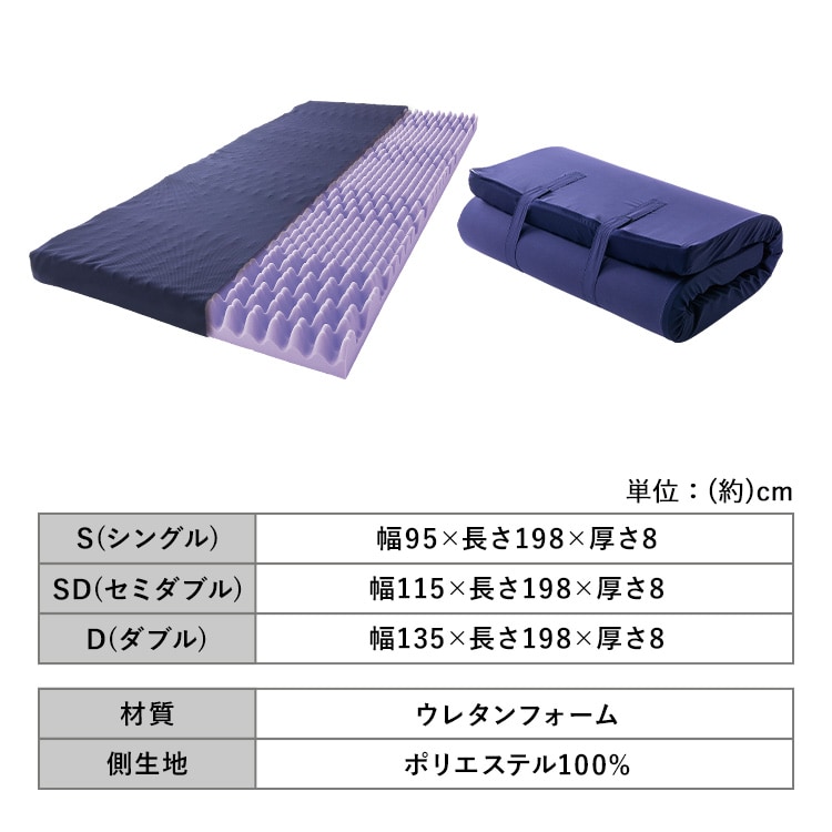 セブンフィットマットレス 8cm S UMPZ78‐S ネイビー _10