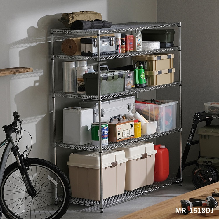 幅120cm】メタルラック（ポール直径25mm・棚板5枚） MR-1218J K539650