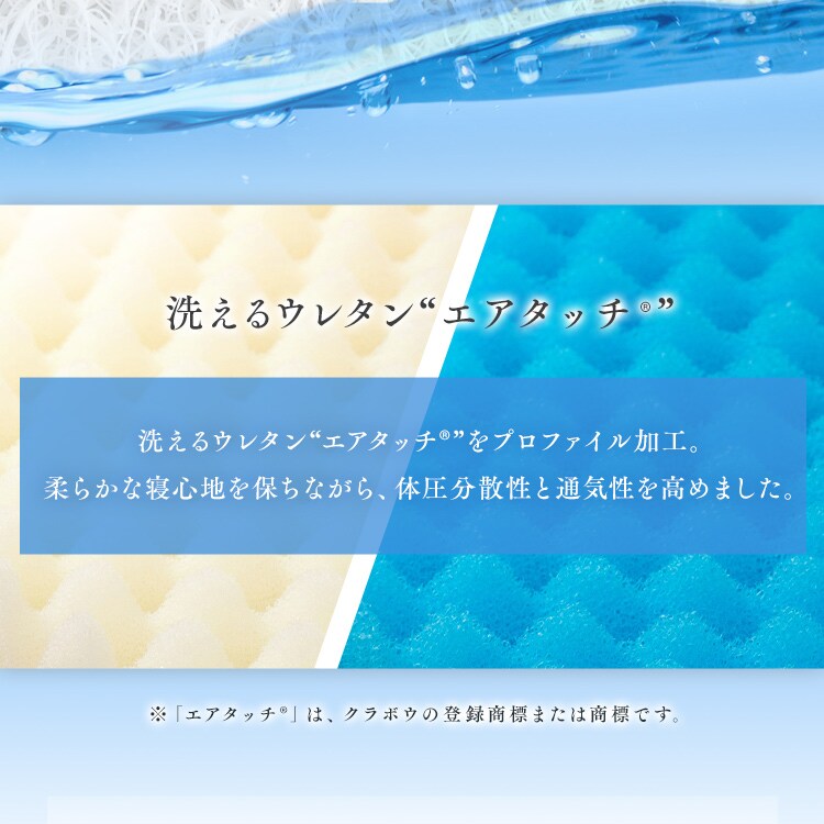 替えカバー付き】エアリーハイブリッドマットレス センターフィット