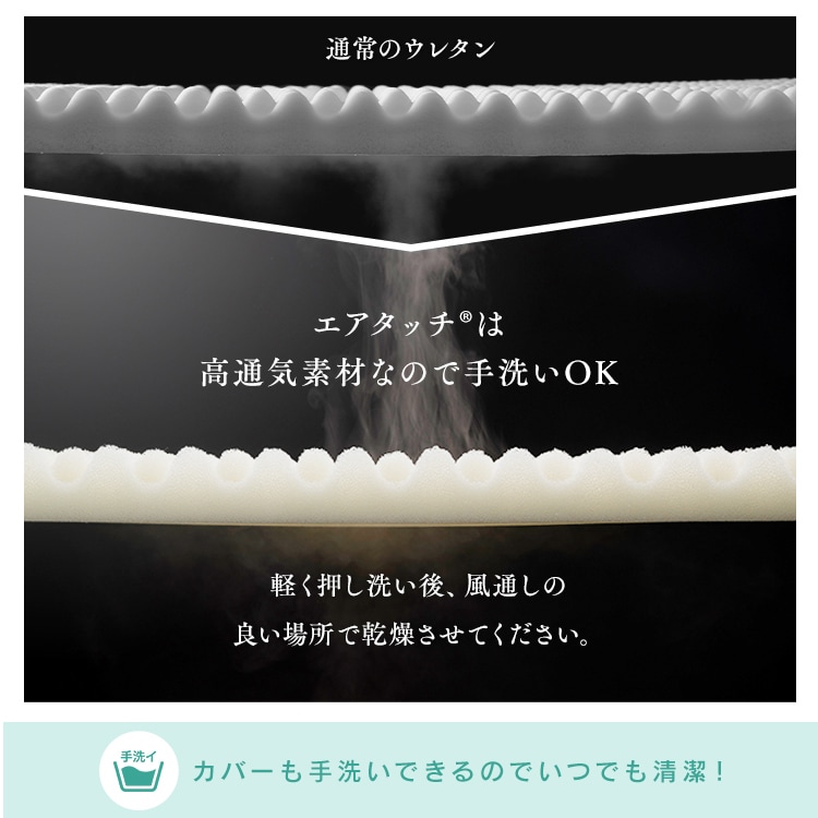 替えカバー付き】エアリーハイブリッドマットレス センター