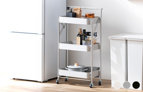 組立簡単スチールワゴン