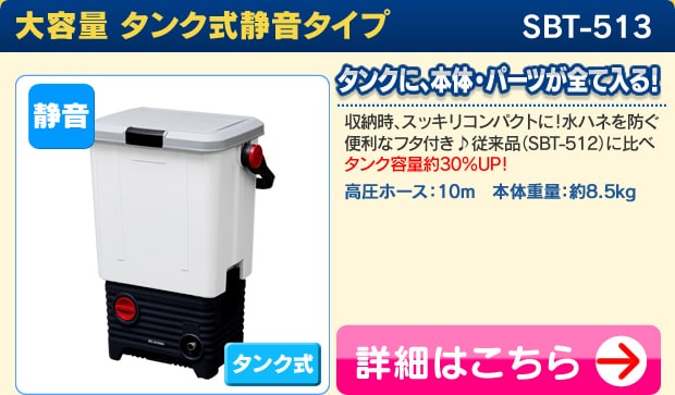 アイリスオーヤマ タンク式高圧洗浄機 静音タイプSBT-512 アイリス